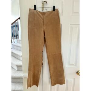 Vintage A.M.I. NWOT Tan Suede Leather Straight Leg Pants